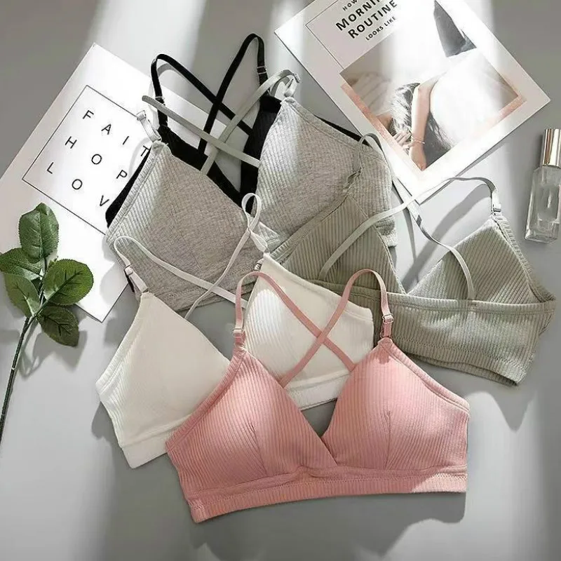 Бюстгальтер женский тонкий бесшовный без косточек Бралетт с открытой спиной