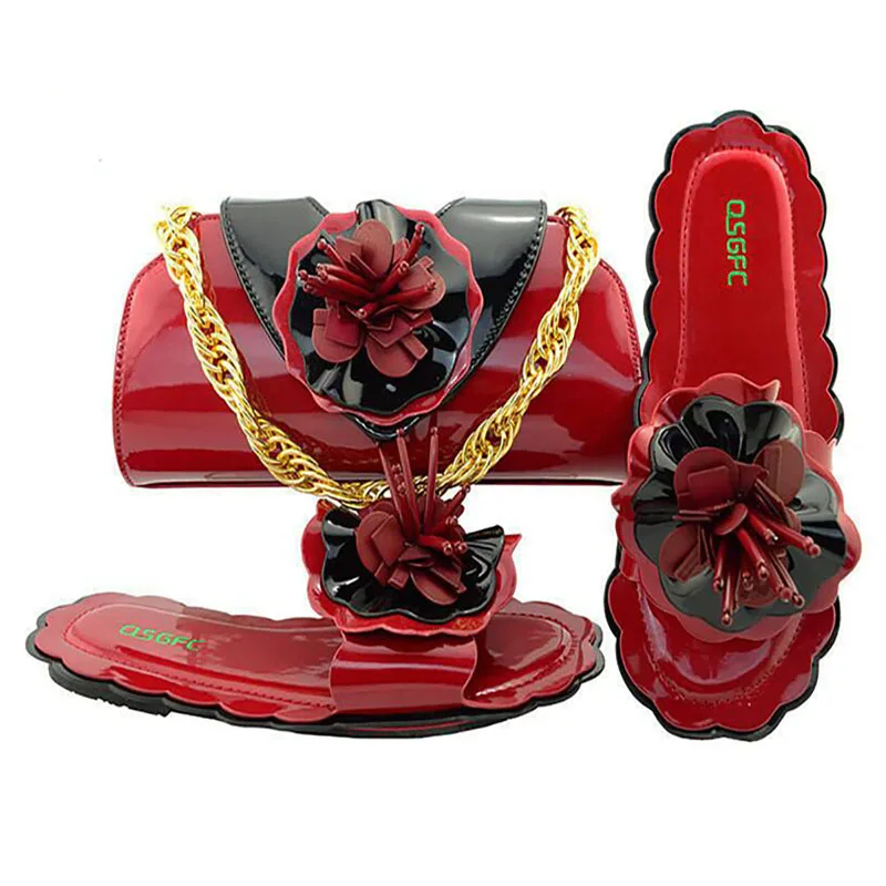 Итальянские дизайнерские женские тапочки на плоской подошве и сумка из