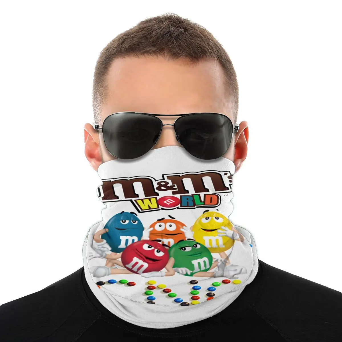 

Шоколадные шарфы M & M's, маска на половину лица, шарф-труба на Хэллоуин, конфетно-Сладкая Балаклава, банданы, ветрозащитные головные уборы, Вел...