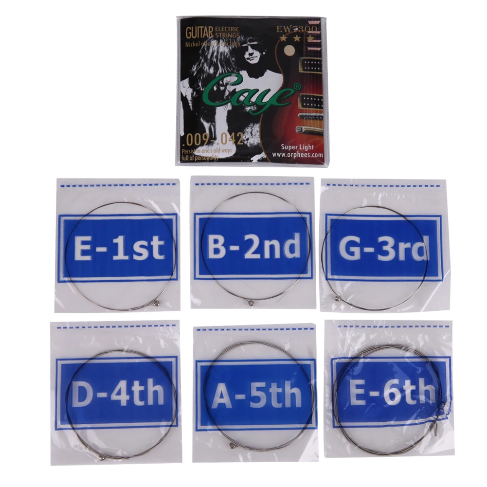 

6Pcs/ Set Guitar Strings CAYE EW Series Nickel Plated Steel Guitar Strings for Electric Guitars Musical Instruments Guitar Acces