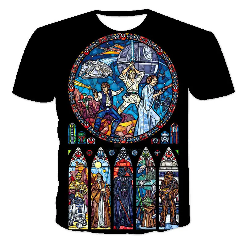 

Summer 3D abstract art famous painting printing men's T-shirt fashion round neck oversized T-shirt casual short-sleeved street