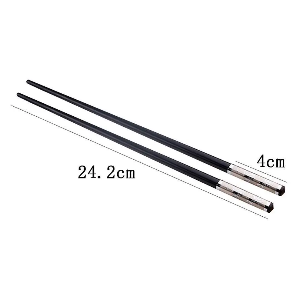 

1 Pair Flatware Luxury Household Chopsticks Chinese Gold Sticks Chopsticks Non-slip Style Chop Alloy Sushi Dragon Y0B5