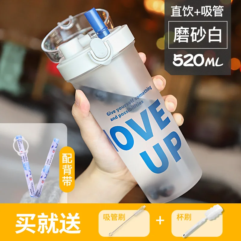 

Portable Simple Water Bottle Transparent Gym 520ML Portable Water Bottle Reusable Drinking Botellas Para Agua Drinkware AB50WB