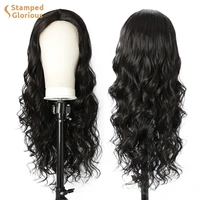 lsaic long wavy black wig with baby hair middle part wigs with lace hairline for women natural looking full wigs