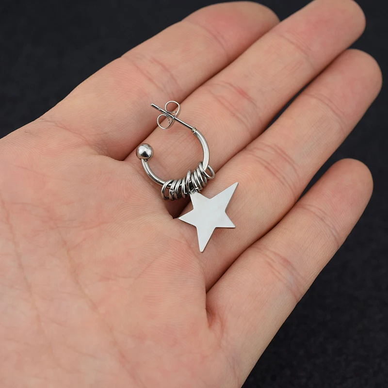 Женские серьги гвоздики в стиле панк SOHOT Очаровательные Круглые форме звезды с