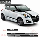 1 комплект двухсторонних декоративных наклеек для кузова автомобиля SUZUKI SWIFT Sport Stripe наклейки на крышку двигателя виниловые наклейки на дверь автомобиля