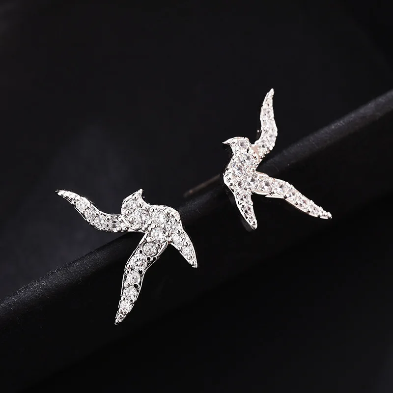 Новые модные ювелирные изделия птица форма ласточки серьги-гвоздики для женщин