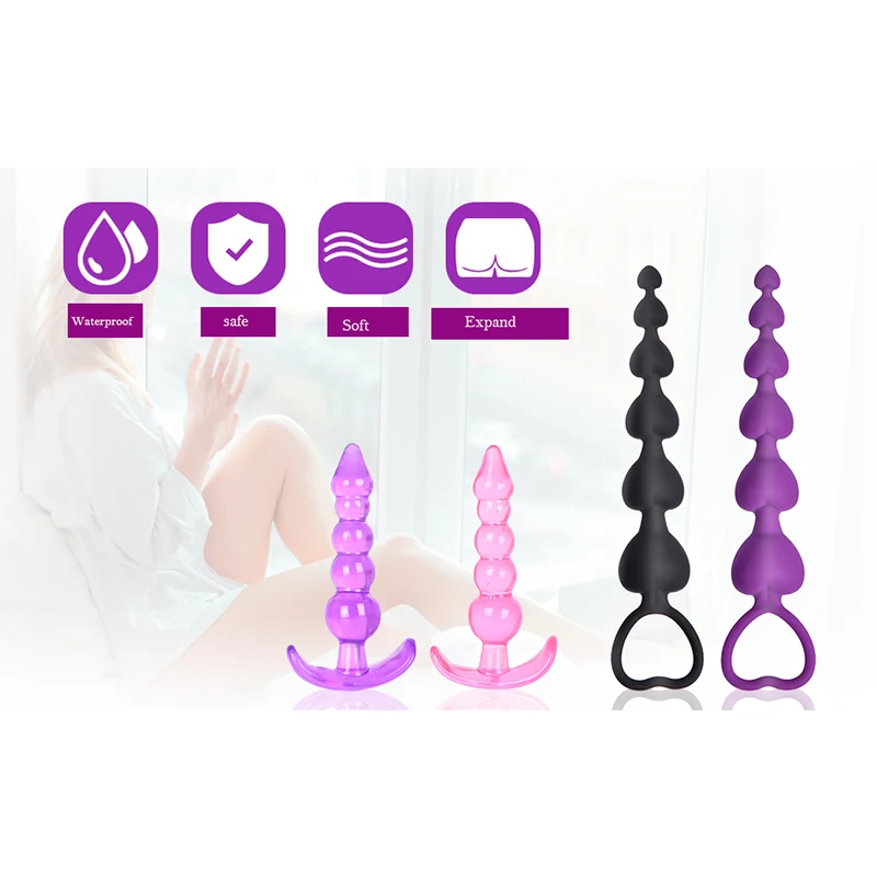 Горячие 4 шт. Анальная пробка для начинающих силиконовые секс игрушки товары