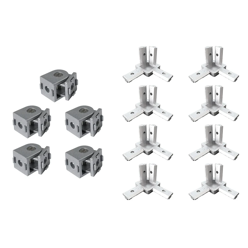 

1 Set L-Slot 3-Way Angle Bracket Connector & 1 Set Pivot Joint Flexible Pivot Joint For 2020 Aluminum Profile