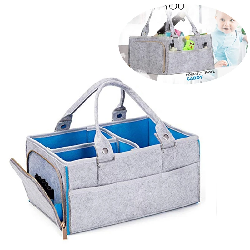 Baby Diaper Caddy Organizer Portable - Basket for Girls and Boys Unisex Bag Tote Nursery Storage | Мать и ребенок