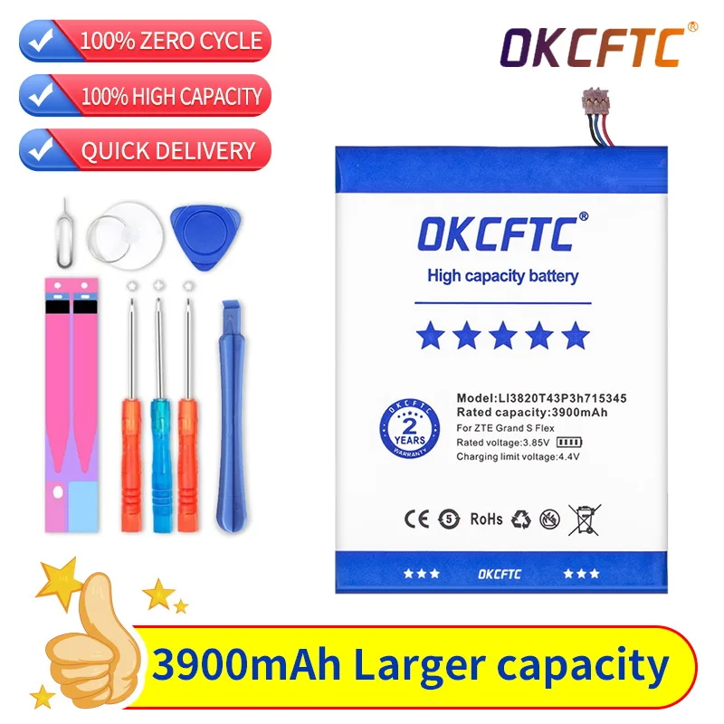 

Аккумулятор OKCFTC 3900 мАч LI3820T43P3h715345 для ZTE Grand S Flex/для ZTE MF910 MF910S MF910L MF920 MF920S MF920W + аккумулятор