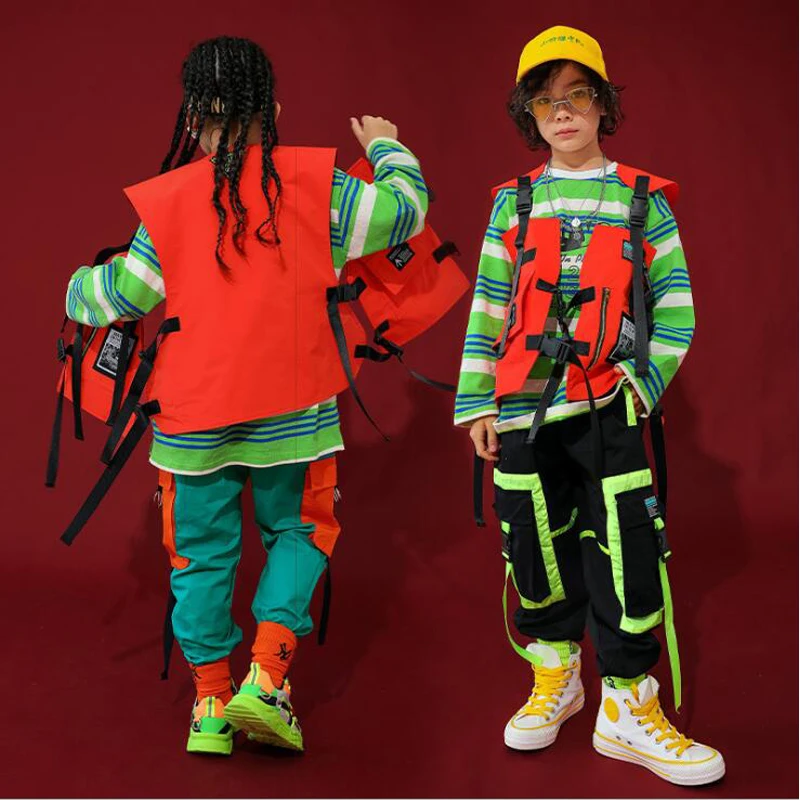 Детские костюмы для джазовых танцев в стиле хип хоп Одежда мальчиков и девочек