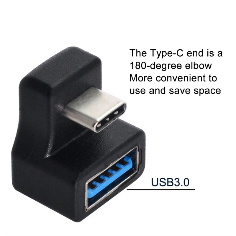 Адаптер KX4A OTG на 180 ° вверх и вниз колено Type-C к USB 3 0 Женский удлинитель адаптер для