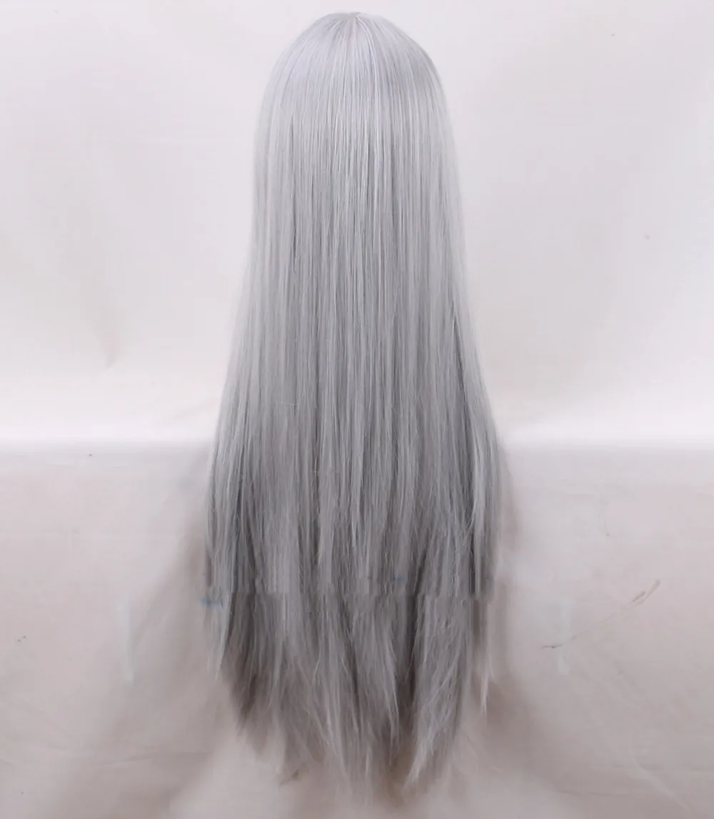 Прямой длинный серебристо серый парик для косплея из японского аниме S Kanzaki