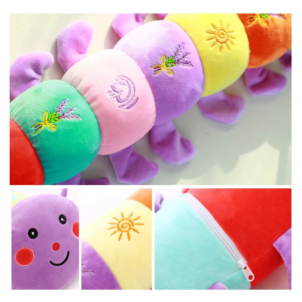 Мультяшная разноцветная гусеница 55 см плюшевая мягкая игрушка красочные