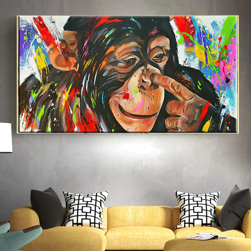 

5D Diy Diamond Painting Funny Graffiti Art Monkeys Gorilla Animal Large size Cross Stitch Embroidery Mosaic Full Square Round