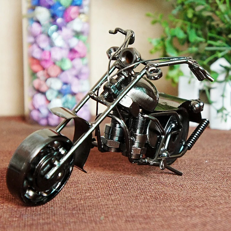 DIY ремесла металлический мотоцикл модель ручной работы Современная Скульптура