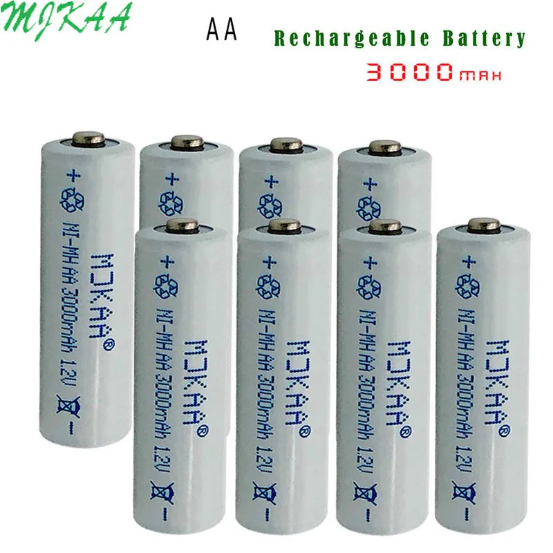 MJKAA Ni-MH 1 2 V 3000mAh AA аккумуляторная никель-металл-гидридная батарея 14 мм * 50 |