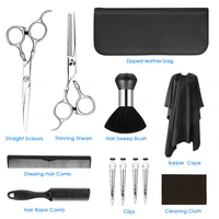 12pcs professional hair cutting scissors set barber hairdressing scissors kit thinning shears scissors hair comb cape clips