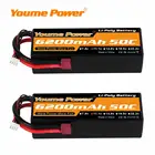 Литий-полимерный аккумулятор Youme 3S, 2 шт., 11,1 В, 6200 мАч, Твердый чехол 50C для радиоуправляемого автомобиля traxxa Trex X 110 112, радиоуправляемого грузовика, монстров, лодки Aorplane