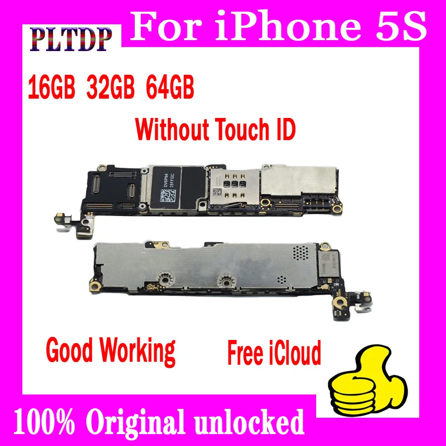 Бесплатный iCloud для iphone 4 4S 5 5C 5S SE материнская плата 8 ГБ/16 ГБ/32 ГБ 100% Оригинальный