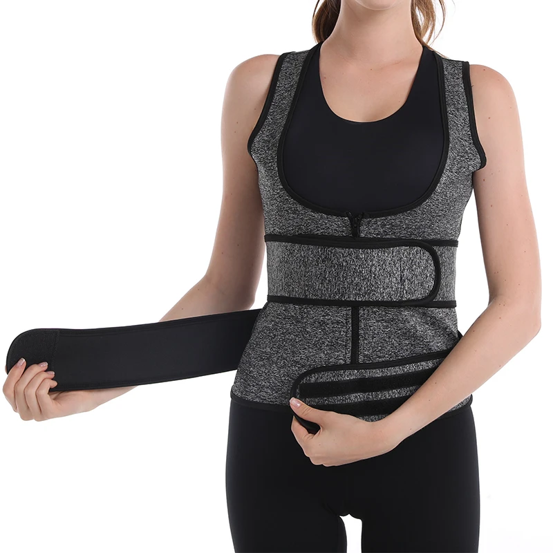 Women Waist Cinchers Corset Vest Double Zipper Belt Band Weight Loss Body Shaper Sweat Sauna Fat Burn Fitness Slimming
