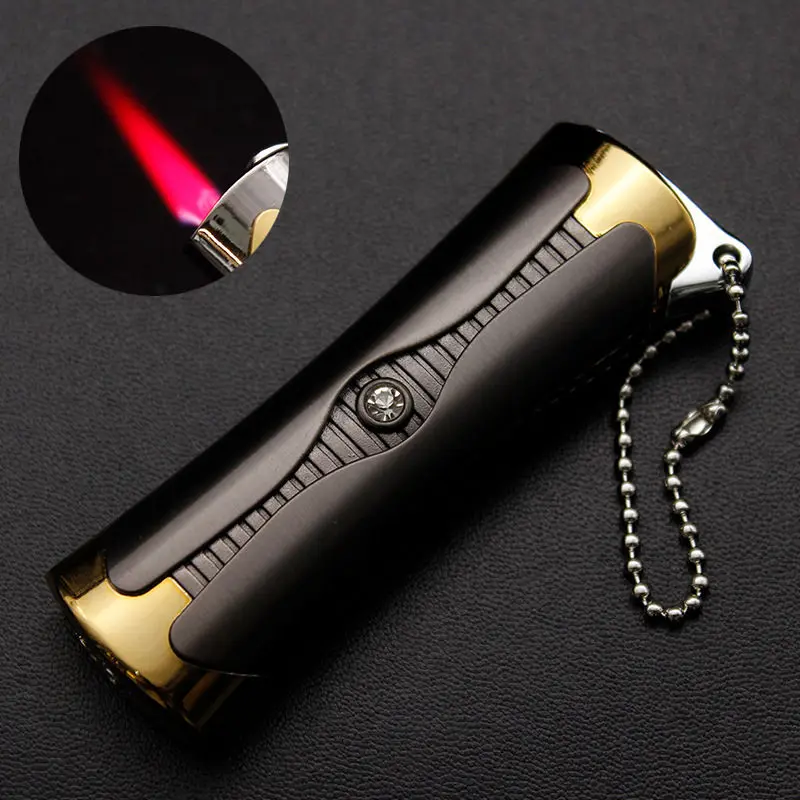 

Creative Windproof Lighter Metal Red Flame Portable Butane Gas Lighter Torch Turbo Lighter Cigar Cigarette Accessories Men Gift