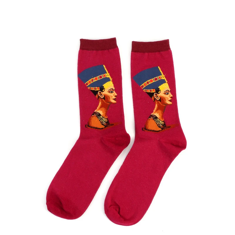 Cotton Socks Men Starry Night Winter Retro Women Personality Art Van Gogh Socks Oil Painting Socks Funny Happy Socks Male socken - Color: 17