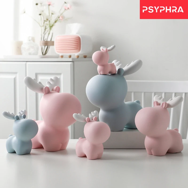 

Cute Deer Money Box Piggy Bank Home Decor Bedroom Decoration Lovely Toys Christmas New Year Gifts For Kids Students Friends