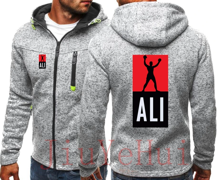 Мужская толстовка с капюшоном Али Мухаммед прид жаккардовая одежда для фитнеса
