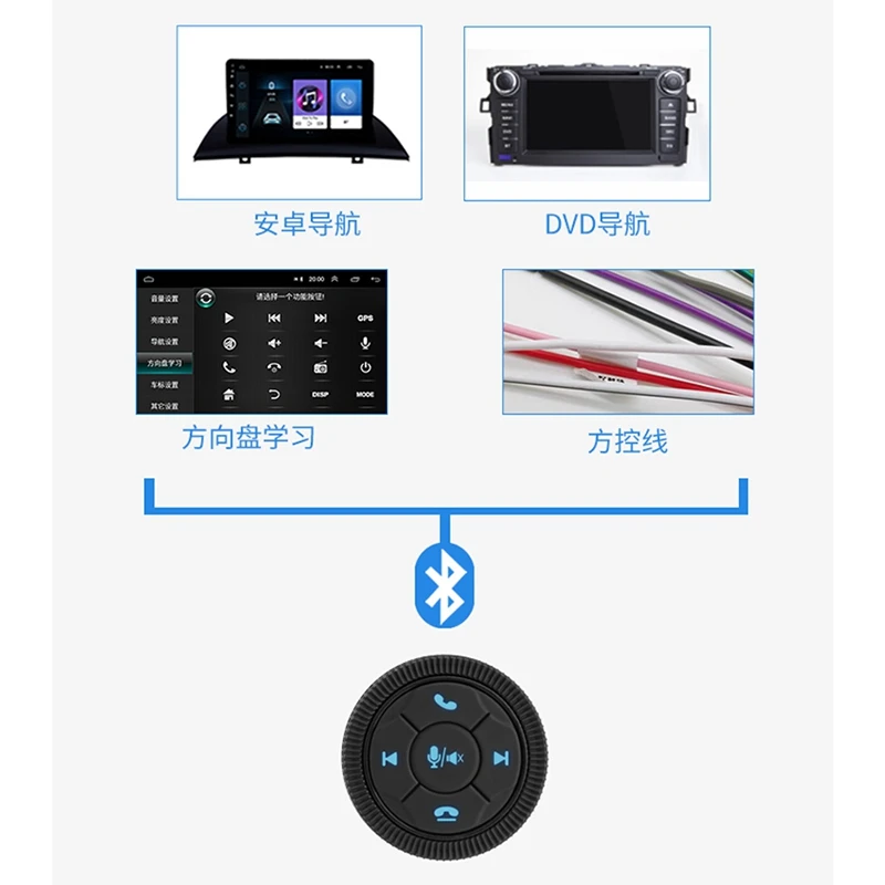 Черный Автомобильный контроллер рулевого колеса беспроводной кнопки