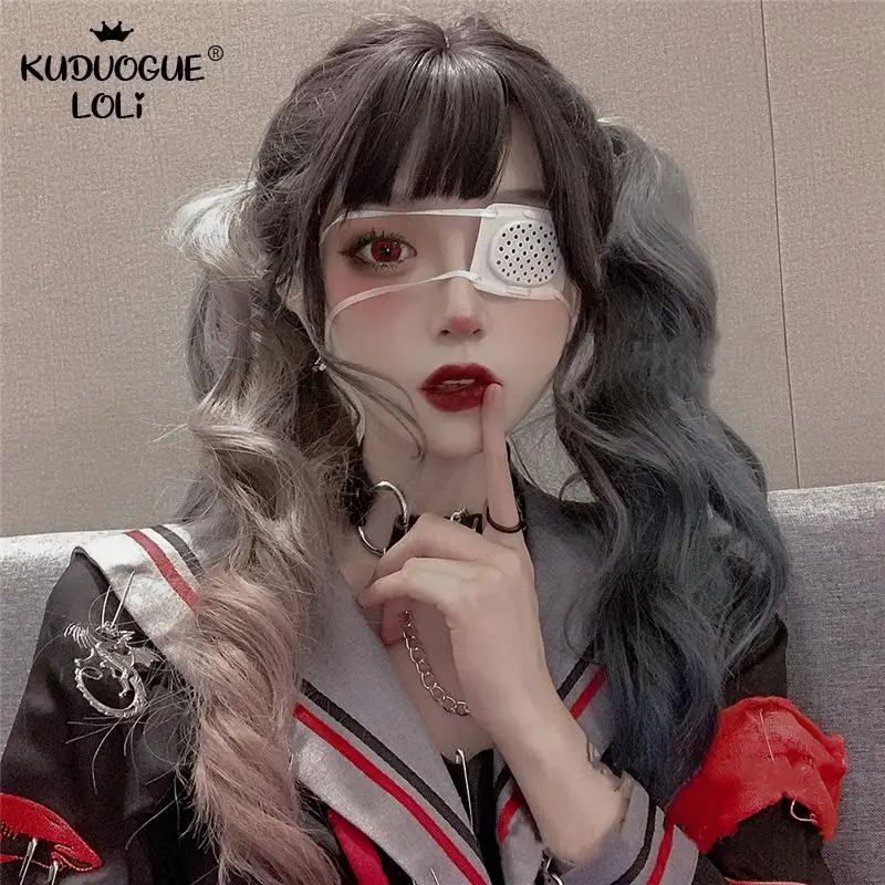 Длинные волнистые волосы Лолиты для косплея цветные светлые тусклые синие милые