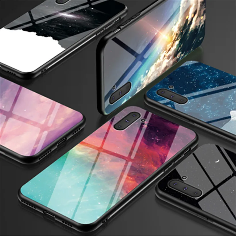 Tempered Glass Case For Honor Play Huawei 4T Pro 3 X10 V30 V20 V10 20i 10i Luxury Starry Sky Cover | Мобильные телефоны и