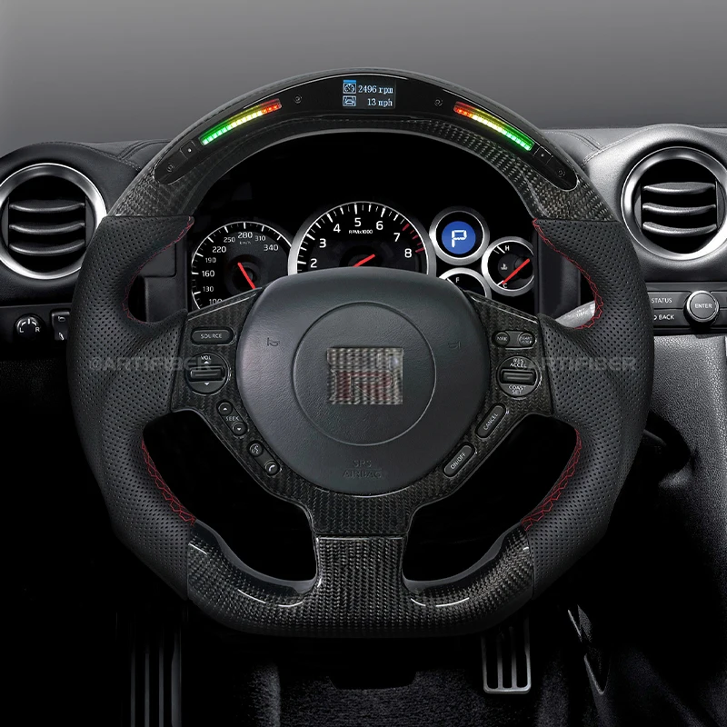 

Race display 100% Real Carbon Fiber LED Steering Wheel for GTR Dispaly AF