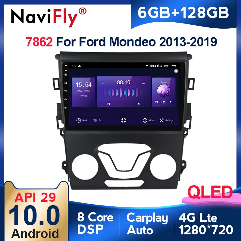 Новинка 6 ГБ + 128 Восьмиядерный QLED 1280*720 Android 10 0 Автомагнитола навигация GPS плеер для