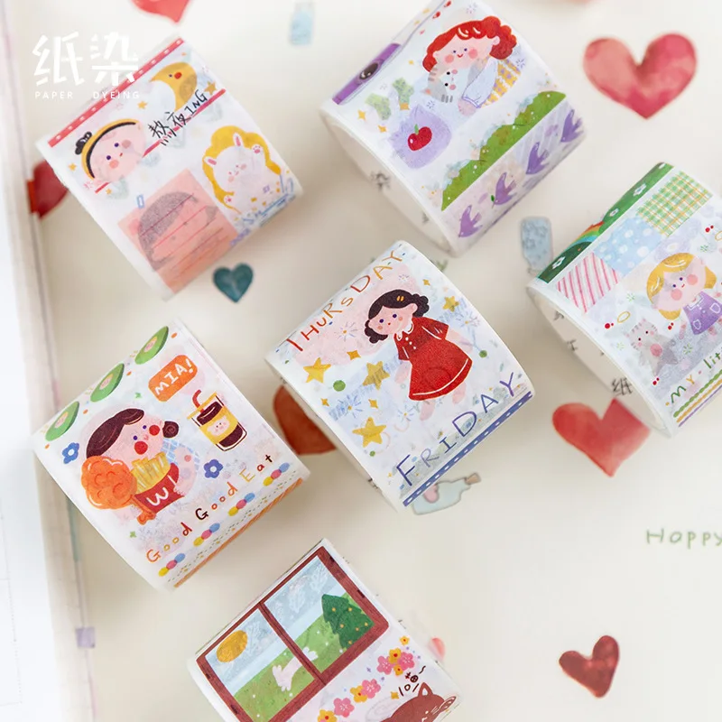 

Kawaii Girl's Daily Life PET Transparent Washi Tape Masking Adhesive Scrapbooking Paper Craft Supplies Stationery