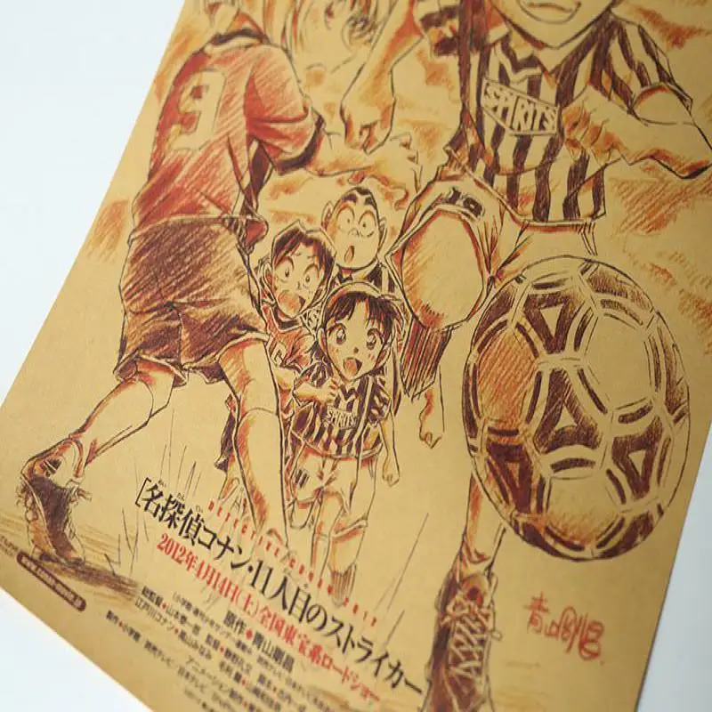 Аниме мультфильм Детектив Конан крафт бумага Ретро фотокартина Настенная