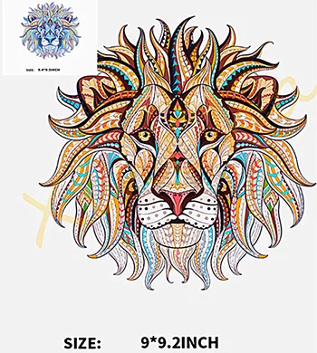 

5Pcs Thermal Stickers Clothes Lion Animals Patches DIY Iron On Patches For Clothing Heat Transfer Crown Animals T-Shirt Stickers
