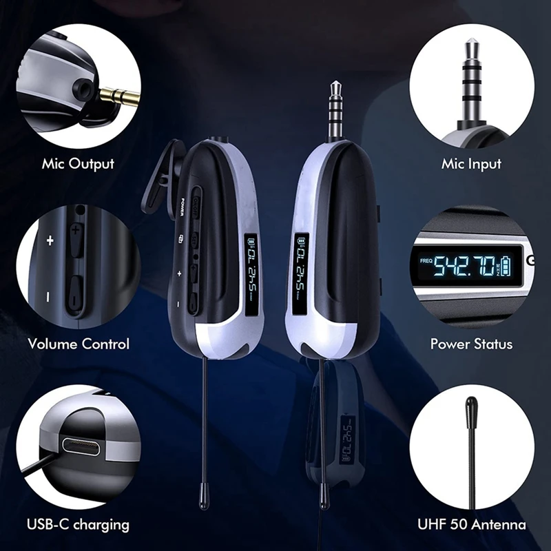 Беспроводной петличный микрофон 750 мАч подключение к iPhone Android |