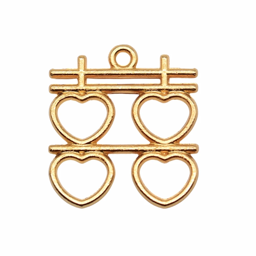 

20 шт., позолоченные подвески в виде китайских символов, 22 х20 мм