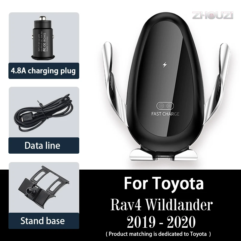 

Car Wireless Charger Car Mobile Phone Holder Mounts Gps Stand Bracket For Toyota RAV4 Wildlander 2019 2020 Auto Accessories