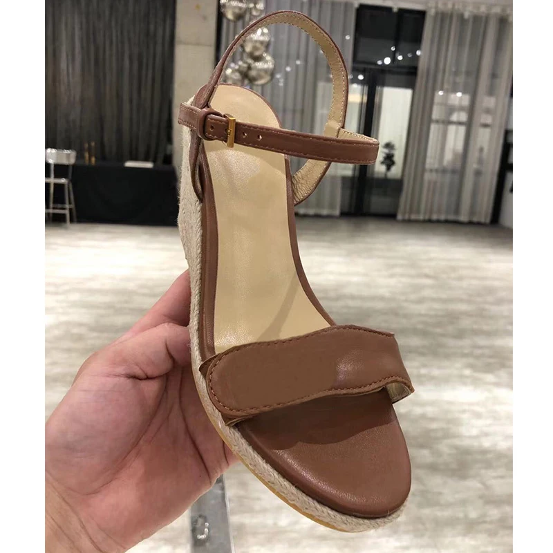

Prowow Famous Ladies Wedge Sandals Hemp Rope Leather Candy Ladies Outdoor Beach High Heel Shoelaces