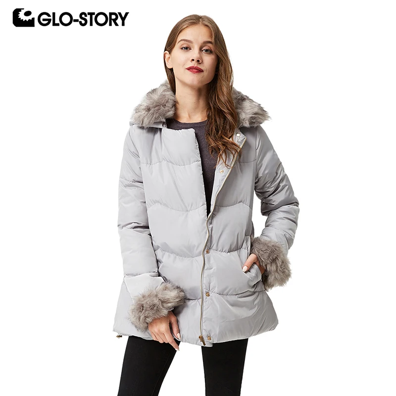 GLO-STORY женская зимняя куртка повседневная 2019 Женская парка высокое качество с