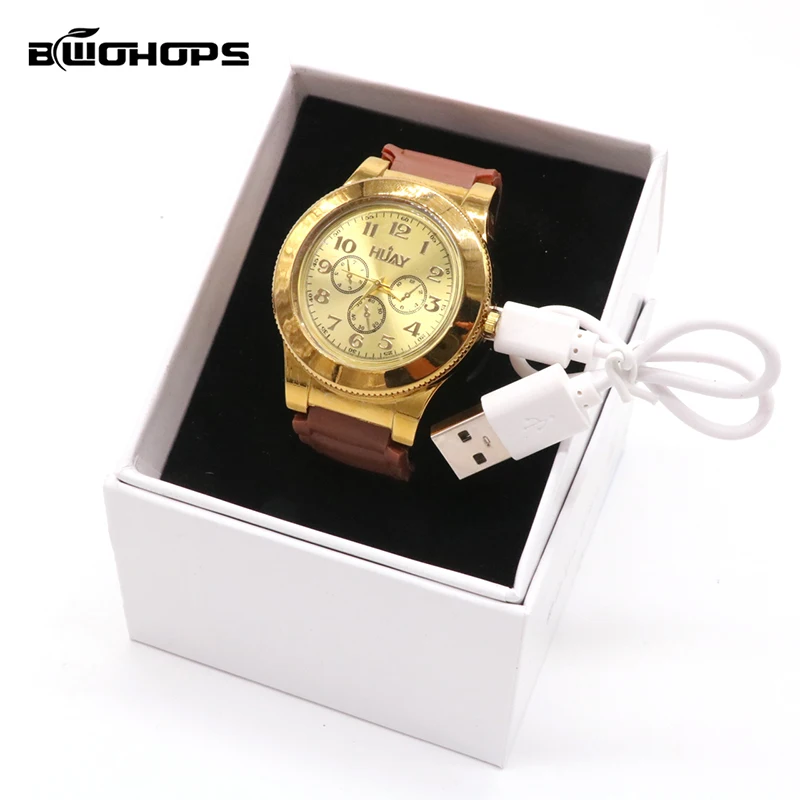 Часы мужские зажигалка USB Электронная аккумуляторная ветрозащитная