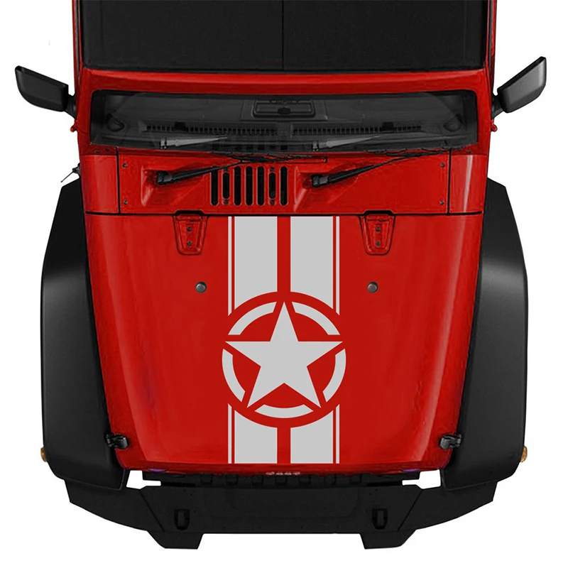RuleMylife военные полосы наклейка виниловый капюшон для JEEP Wrangler и все остальные 4x4