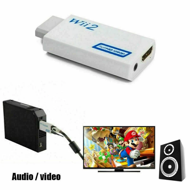 Портативный видеокабель Wii в HDMI совместимый с 2 полный HD ТВ конвертер Белый