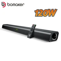 bomaker 120w tv soundbar speaker home theater subwoofer wireless bluetooth speaker 3d surround stereo soundbar with led display