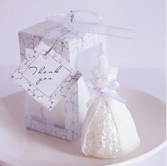 

10pcs wedding bride dress candle favor wedding gifts for guest wedding souvenirs