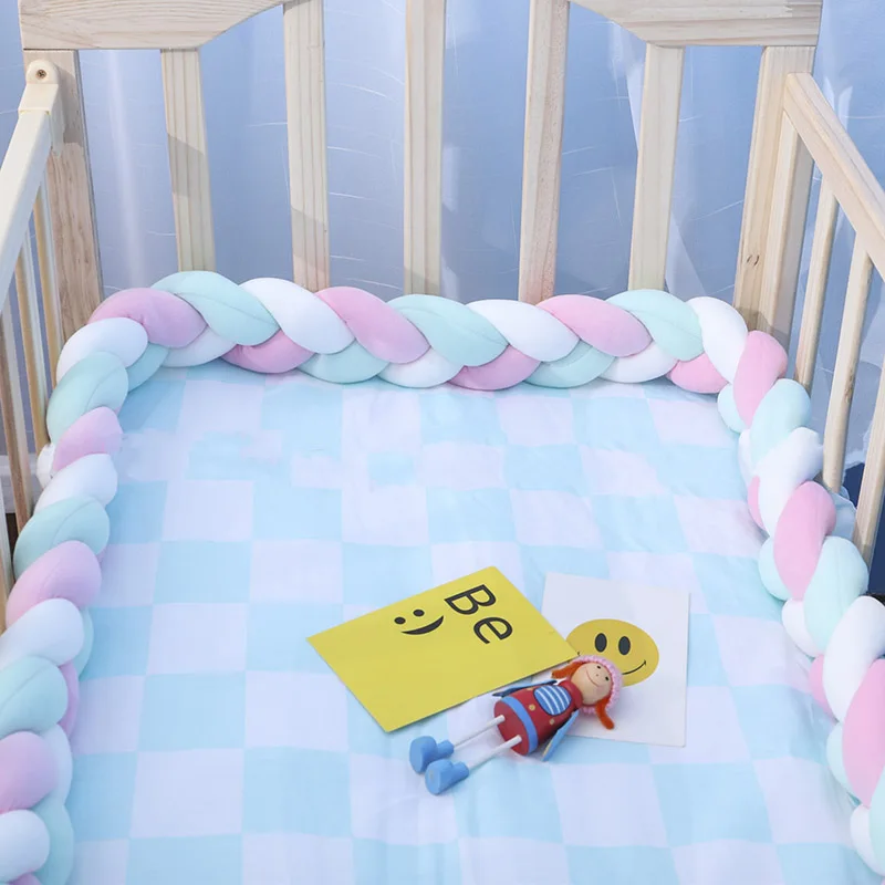Безопасная подушка для кроватки скандинавский узел бампер новорожденных 2 м