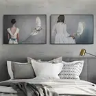 Картина-постеры на холсте с изображением белой женщины в современном стиле, уникальный минималистичный декор, настенные картины для гостиной, спальни, кафе